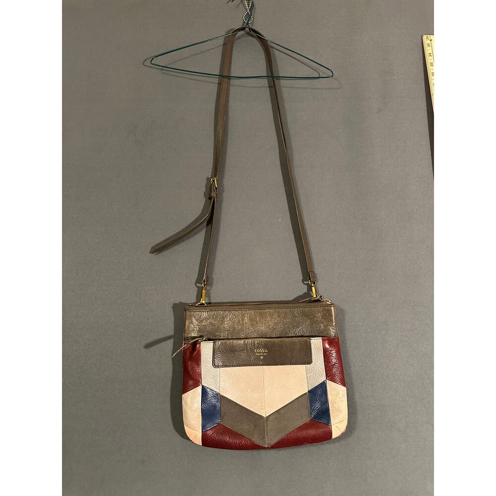 Fossil shoulder or crossbody purse bag leather suede